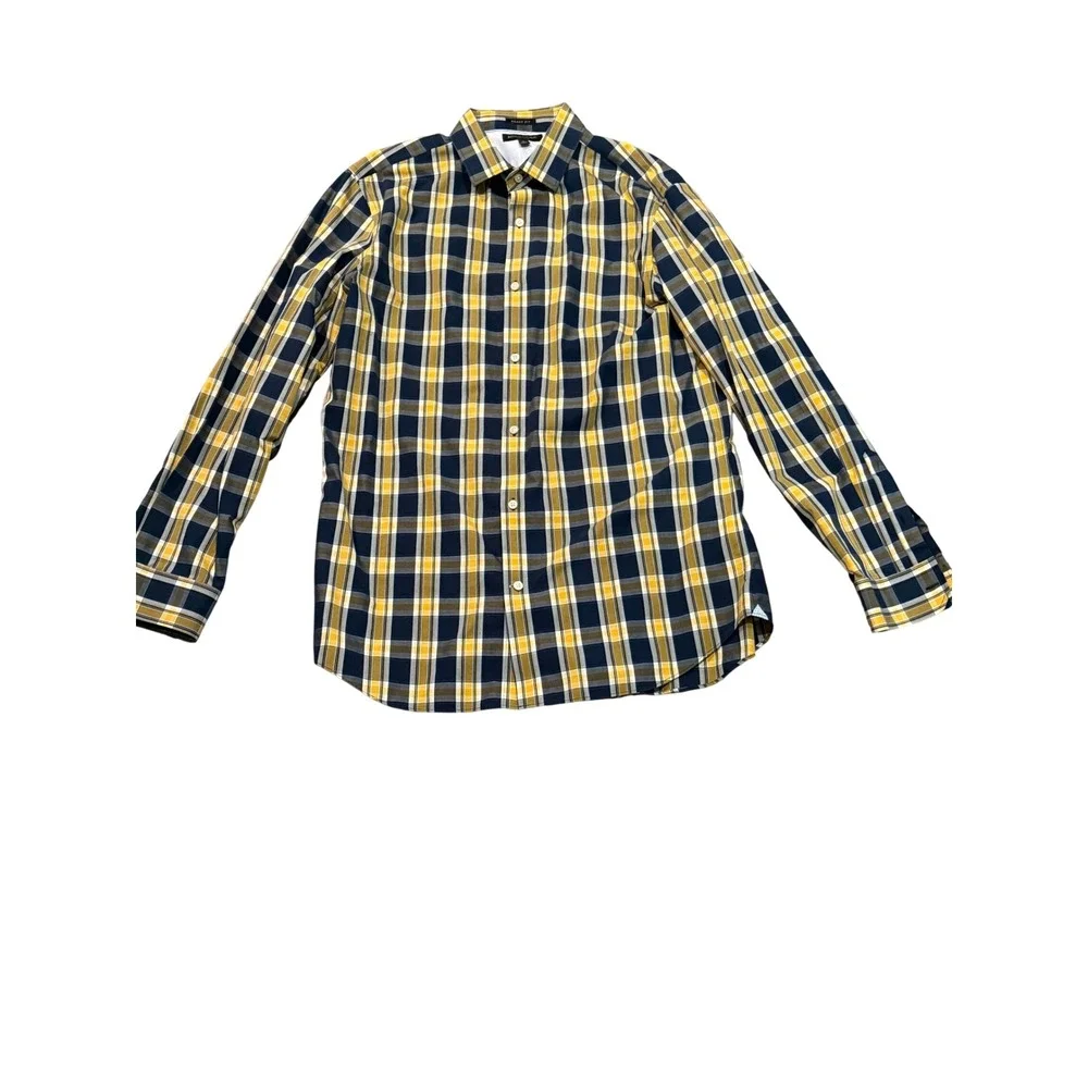 Banana Republic Grant Fit Men's Non Iron Plaid Button Down Shirt XL